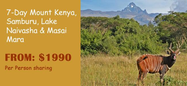7-Day Mount Kenya, Samburu, Lake Naivasha & Masai Mara